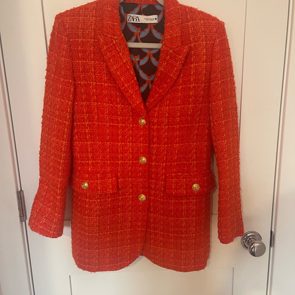 Orange Zara blazer